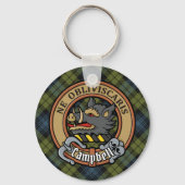 Campbell Crest over Tartan Sleutelhanger (Voorkant)