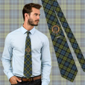 Campbell Crest over Tartan Stropdas