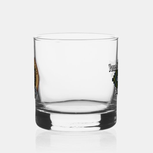 Campbell Crest over Tartan Whisky Glas (Links)