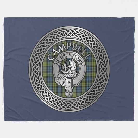 Campbell Crest & Tartan Knot Fleece Blanket (Voorkant (Horizontaal))