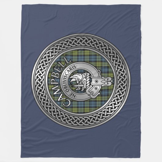 Campbell Crest & Tartan Knot Fleece Blanket Deken (Voorkant)