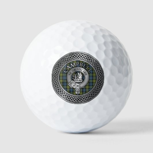 Campbell Crest & Tartan Knot Golf Balls Golfballen (Voorkant)