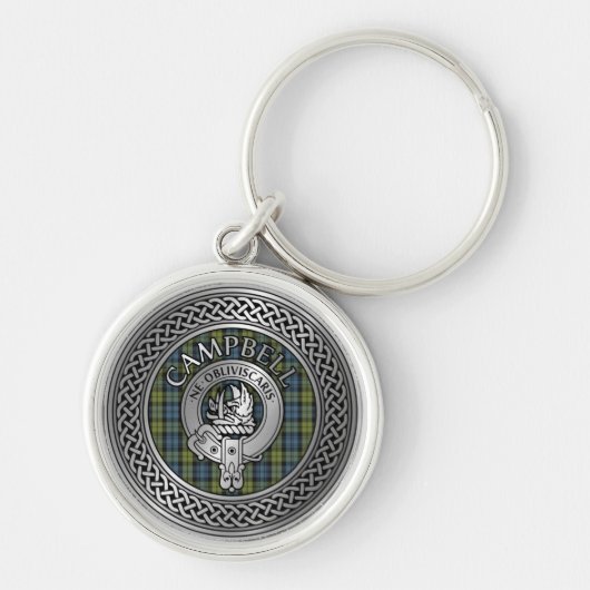 Campbell Crest & Tartan Knot Sleutelhanger (Voorkant)