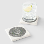 Campbell Crest & Tartan Knot Stone Onderzetter (Zijkant)