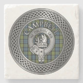 Campbell Crest & Tartan Knot Stone Onderzetter (Voorkant)
