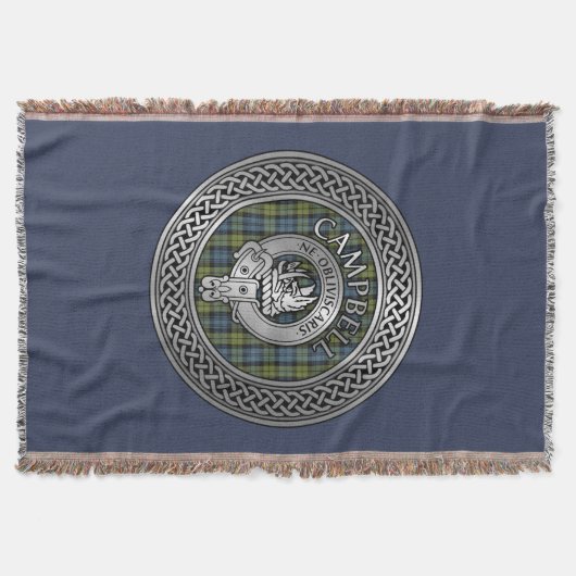 Campbell Crest & Tartan Knot Throw Blanket Deken (Voorkant)
