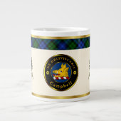 Campbell Crest & Tartan met Thistle gepersonalisee Grote Koffiekop (Voorkant)