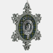 Campbell Crest & Tartan Tin Sneeuwvlok Ornament (Links)