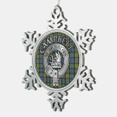 Campbell Crest & Tartan Tin Sneeuwvlok Ornament (Rechts)