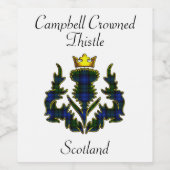 Campbell Crowned Thistle White Label Wijn Etiket (Enkel label)