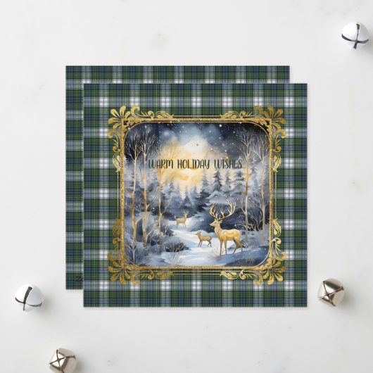 Campbell Dress Ancient Scottish Tartan Christmas  Feestdagenkaart (Voorkant / Achterkant in situ)