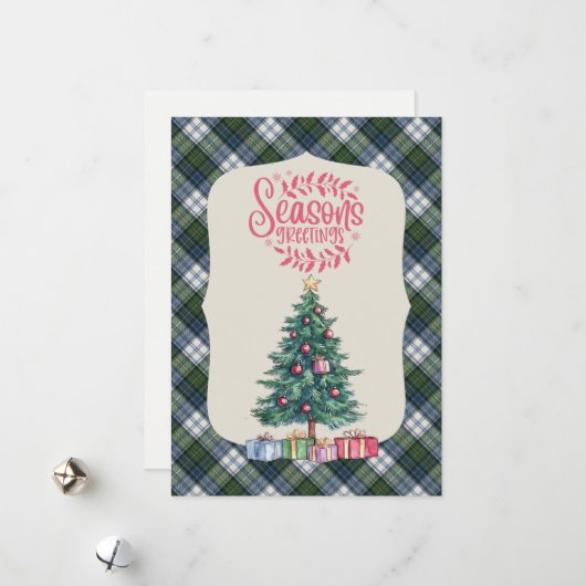 Campbell Dress Ancient Scottish Tartan Christmas Feestdagenkaart (Voorkant / Achterkant in situ)