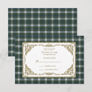 Campbell Dress Ancient Tartan met Gold Lijst RSVP Kaartje