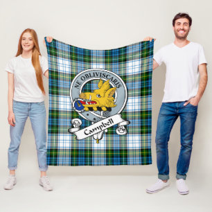 Campbell Dress Clan Badge Tartan Pset Fleece Deken