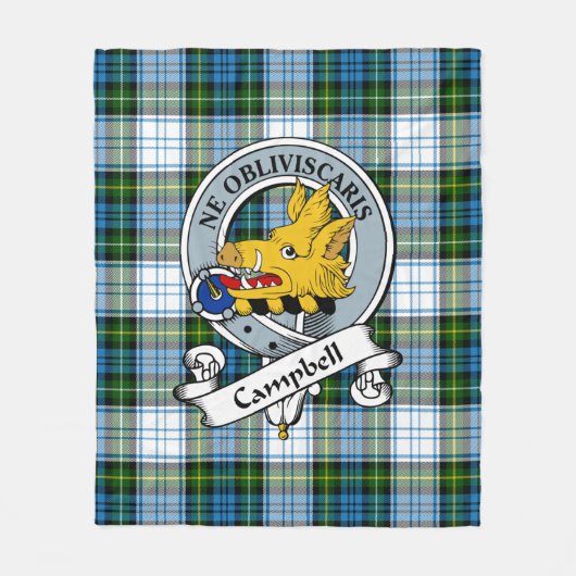 Campbell Dress Clan Badge Tartan Pset Fleece Deken (Voorkant)