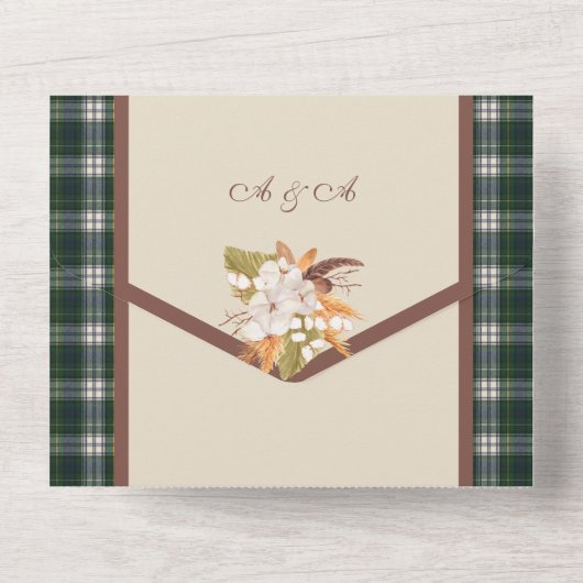 Campbell Dress Modern Scottish Tartan All In One Uitnodiging (Achterkant)