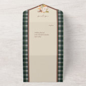 Campbell Dress Moderne Schotse Tartan  All In One Uitnodiging (Buitenkant)