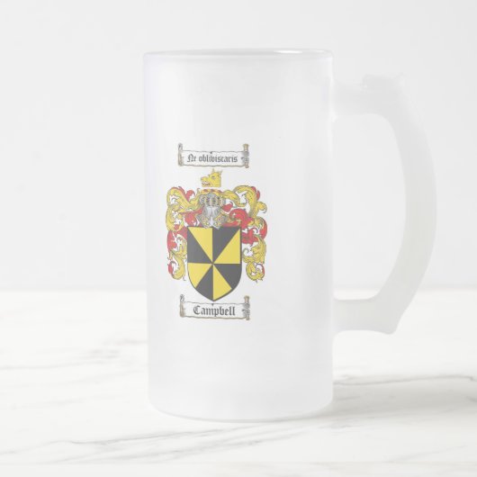 CAMPBELL FAMILIE CREST - CAMPBELL COAT VAN WAPENS MATGLAS BIERPUL (Rechts)