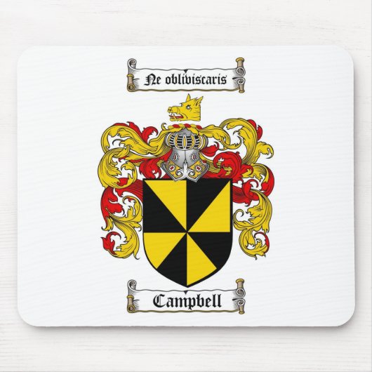 CAMPBELL FAMILIE CREST - CAMPBELL COAT VAN WAPENS MUISMAT (Voorkant)