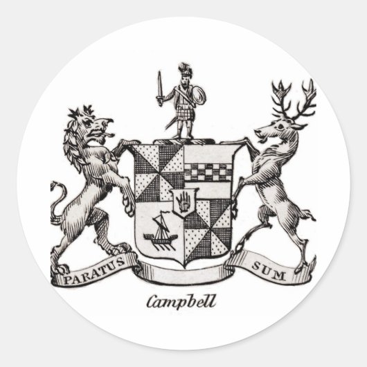 CAMPBELL FAMILIE CREST RONDE STICKER (Voorkant)