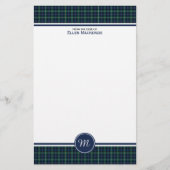 Campbell familie Tartan marine blauw geruite monog Briefpapier (Voorkant)