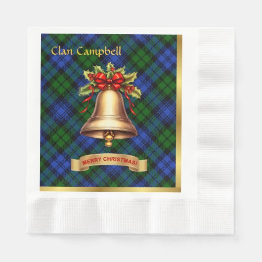 Campbell gepersonaliseerde Tartan kerst Servet (Voorkant)