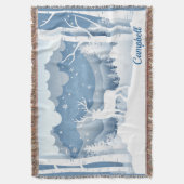 Campbell Gepersonaliseerde White Stage Winter Scen Deken (Voorkant Verticaal)