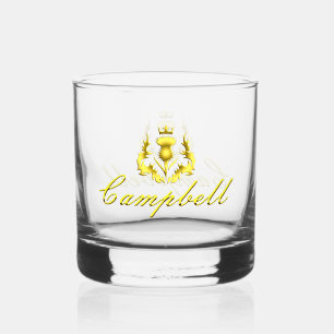 Campbell Gold gekroond distel whiskey glas