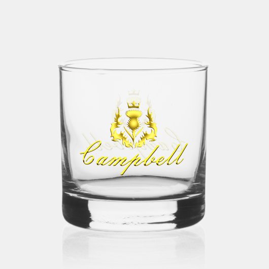 Campbell Gold gekroond distel whiskey glas (Voorkant)