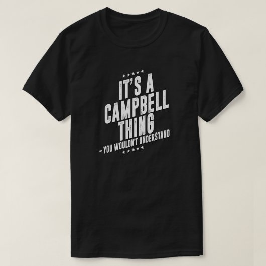 Campbell grappige achternaam grappige familie t-shirt (Design voorkant)