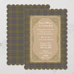 Campbell Hunting Ancient Tartan Met Gouden Frame Kaart