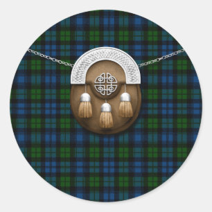Campbell Militaire Tartan en Sporran Ronde Sticker