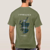 Campbell of Argyle Crest, War Cry & Map T-shirt (Achterkant)