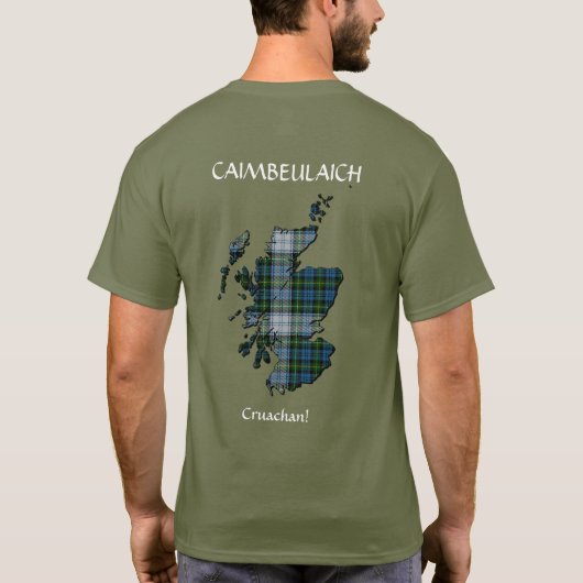 Campbell of Argyle Crest, War Cry & Map T-shirt (Achterkant)