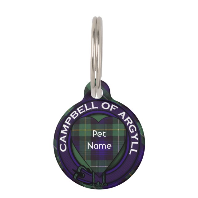 Campbell of Argyll clan Pset Scottish tartan Huisdierpenning (Voorkant)