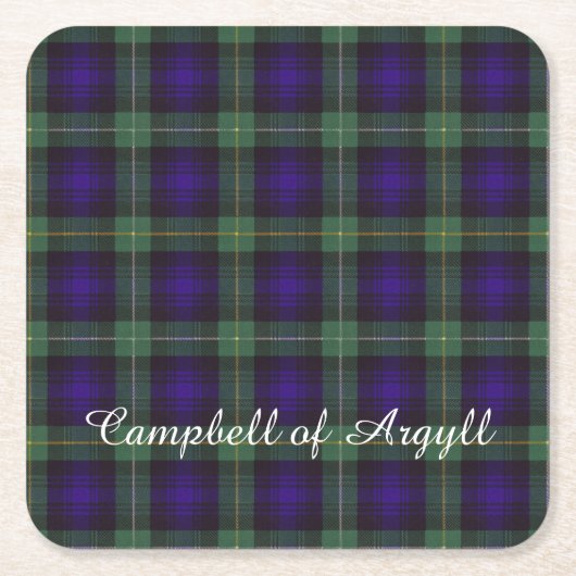 Campbell of Argyll clan Pset Scottish tartan Kartonnen Onderzetters (Voorkant)