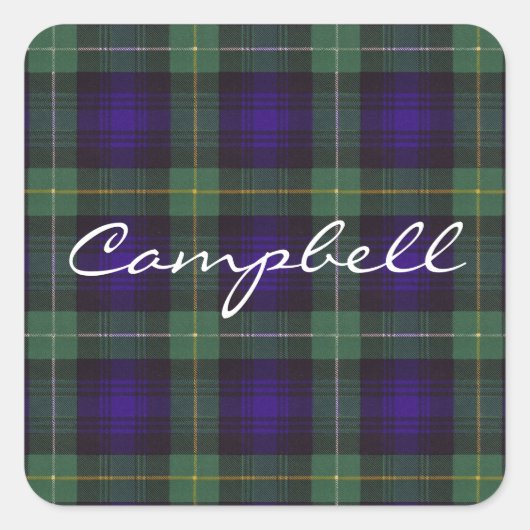 Campbell of Argyll Scottish clan tartan - Pset Vierkante Sticker (Voorkant)