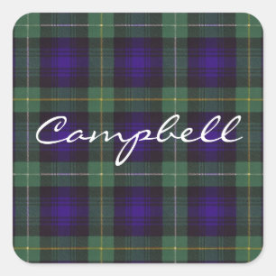 Campbell of Argyll Scottish clan tartan - Pset Vierkante Sticker