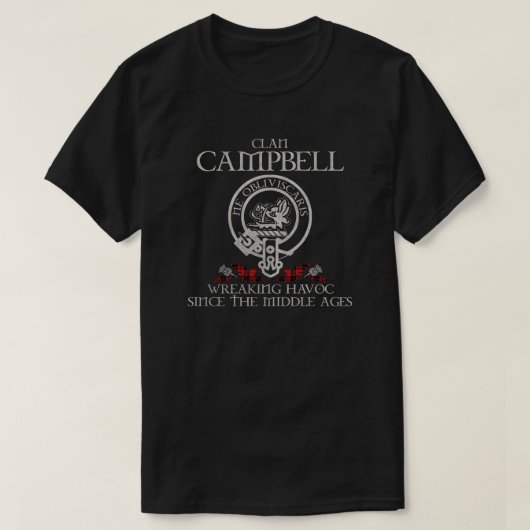 Campbell of Armaddie Clan crest Schotse achternaam T-shirt (Design voorkant)