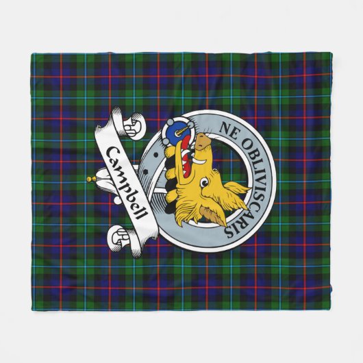 Campbell of Cawdor Modern Clan badge Tartan Fleece Deken (Voorkant (Horizontaal))
