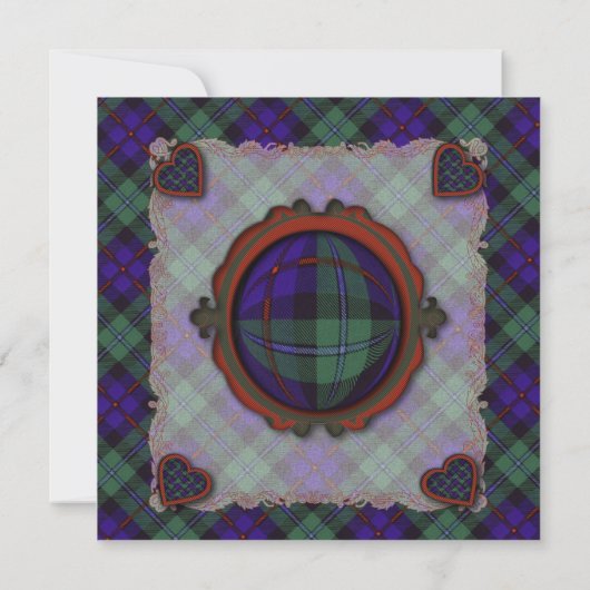 Campbell of Cawdor Scottish clan tartan - Pset Kaart (Achterkant)