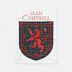 Campbell of Loudoun Tartan Scottish Plaid Fleece Deken