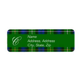 Campbell Plaid Tartan Adreslabel Etiket