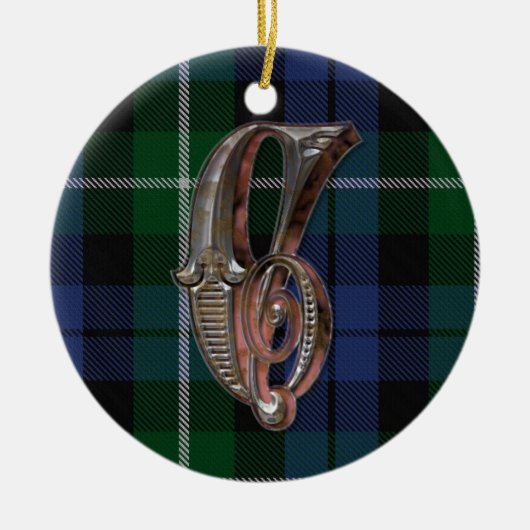 Campbell Pset Monogram-versiering Keramisch Ornament (Voorkant)