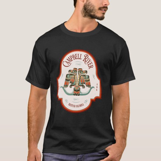 Campbell River BC Thunderbird Kunst Pacific Northw T-shirt (Voorkant)