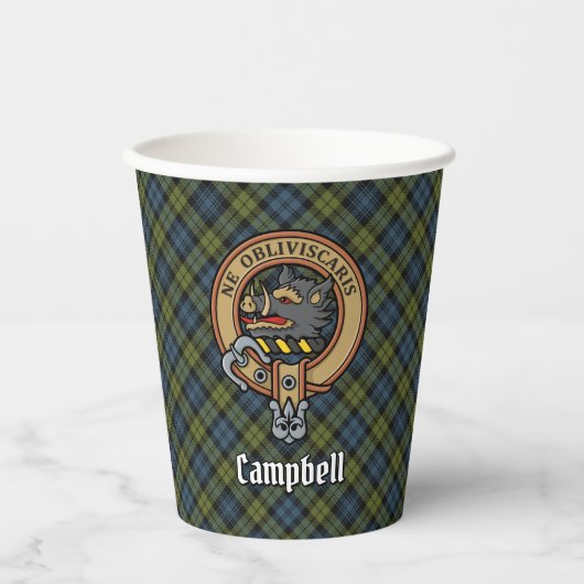 CampBell rust over Tartan Paper Cups Papieren Bekers (Voorkant)
