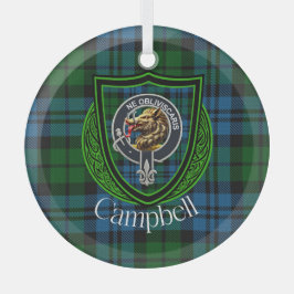 Campbell Schotse Clan Tartan & Crest Glas Ornament