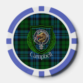 Campbell Schotse Clan Tartan & Crest Poker Chips