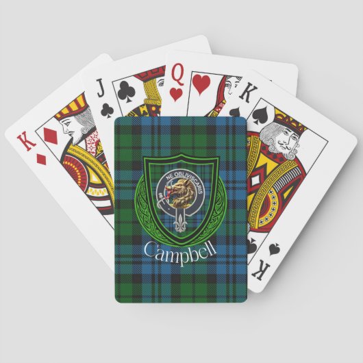 Campbell Schotse Clan Tartan & Crest Pokerkaarten (Achterkant)