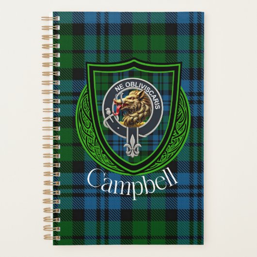 Campbell Schotse Clan Tartan & Wapen Planner (Voorkant)